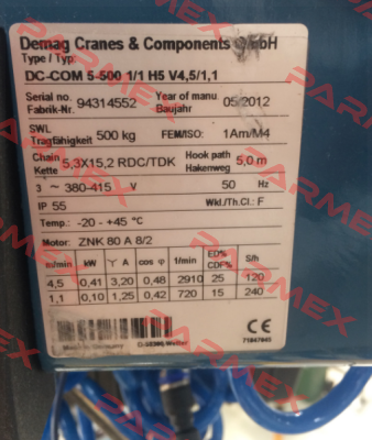 Demag-Hook for DC-COM 5-500 1/1 H5 V4,5/1/1 price