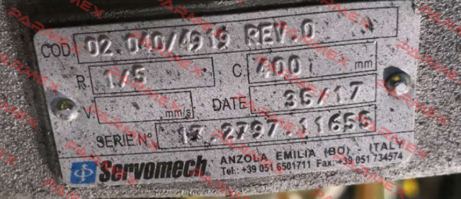 Servomech-Prod. Code: 02.040/4920 Rev. 0 price