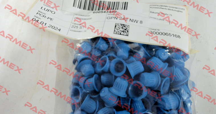242 0008 0000 / GPN 242 NW 8 PCR-PE, blue Poppelmann