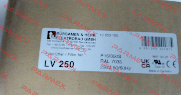 LV 250 Light gray RAL 7035 - 230V AC Rübsamen & Herr