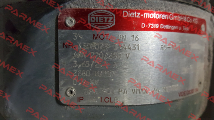 3598079 364431 obsolete, replacement P/N: 259960 Type: DN16 IE3 BIM FDR80C/2Q IP54-KST MIT FUS  Dietz-Motoren