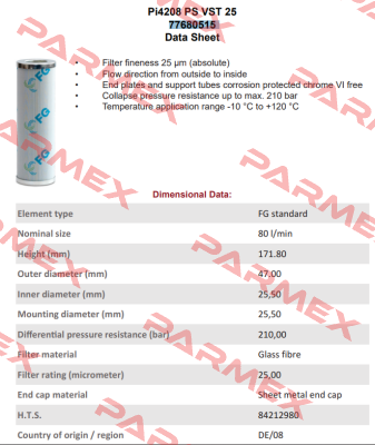 77680515 / PI4208PSVST25 MAHLE