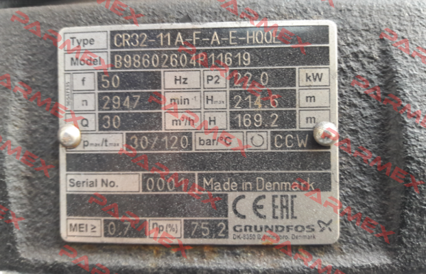 Spare parts set For CR32/11 22 KW  Grundfos