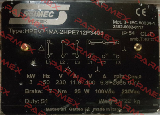 HPEV 71 MA Seimec (Rossi)