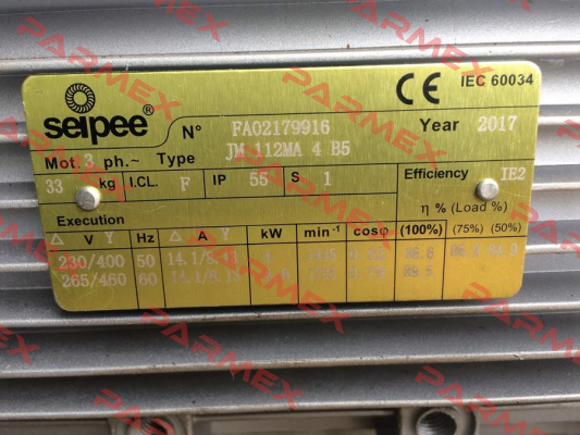 JM 112MA 4 B5  alternative HB3 112M 4 230.400-50 B5 (ROSSI) SEIPEE