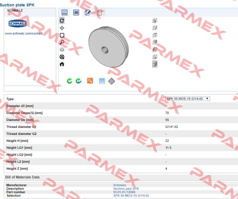 SPK 55 MOS EPDM-15 G1/4-IG Schmalz
