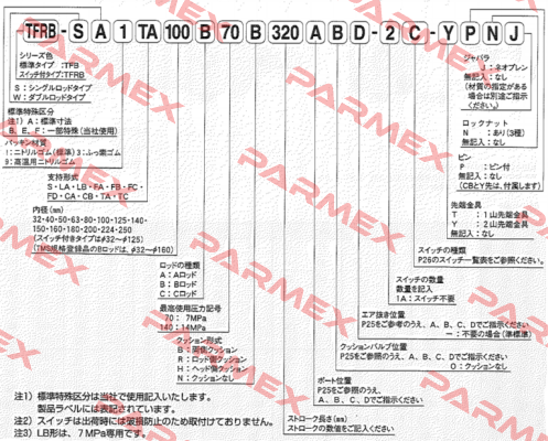 TFRB-SA1FA180B140B20BAD- DOES NOT EXIST JTEKT FLUID POWER SYSTEMS CORPORATION (ex. Toyooki)