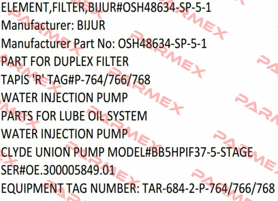 OSH48634-SP-5-1  Bijur Delimon