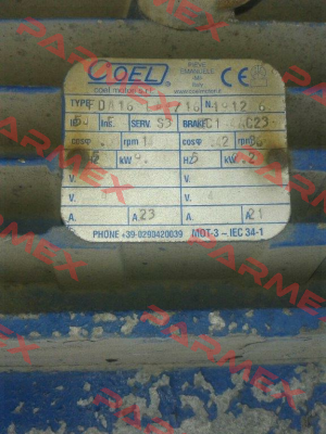 F Spare parts for Type FDA 16 LA4/16  Coel