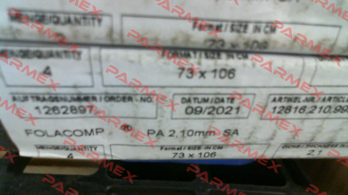 Folacomp PA 1060 x 730 x 2,10 mm Folex