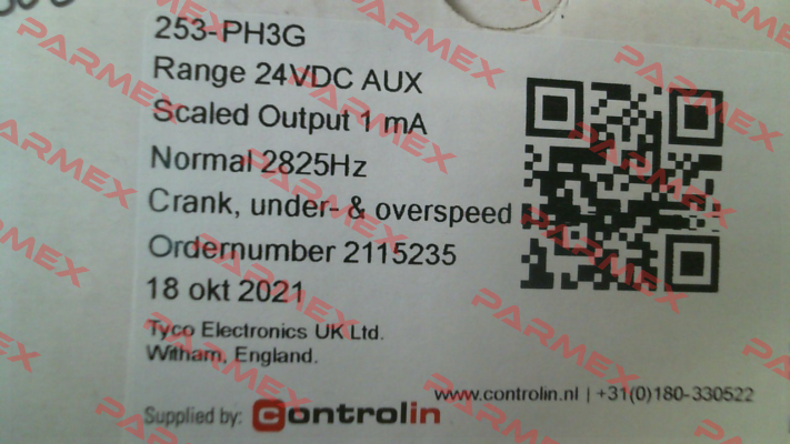 P/N: 039-27300-0024, Type: 253-PH3G - 24VDC (ANSI 12/14) CROMPTON INSTRUMENTS (TE Connectivity)