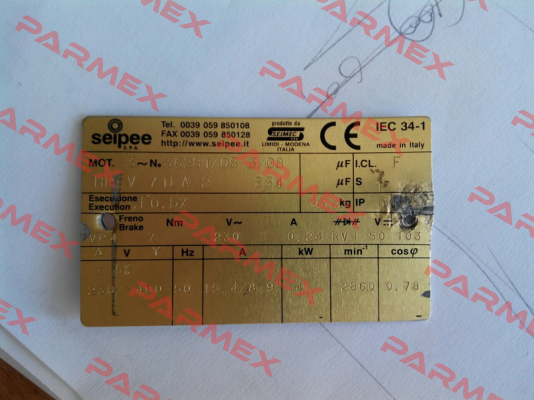 V.230-400-50 FRENO IN C.C. V.230  SEIPEE