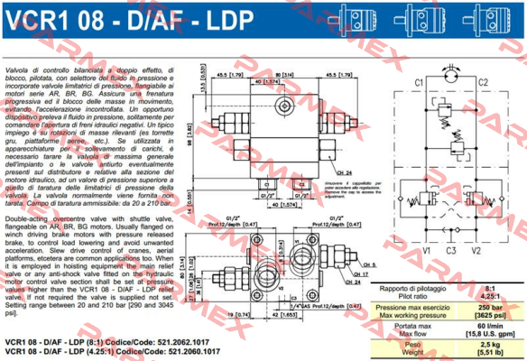 VCR1 08-D/AF-LDP (8:1) Brevini