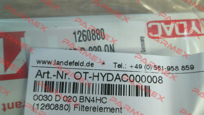 1260880 / 0030 D 020 ON (0030 D 020 BN4HC) Hydac