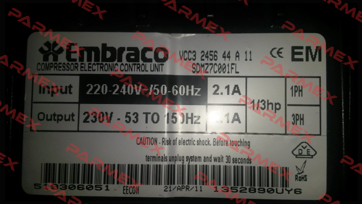 VCC3 2456 44  OEM Embraco