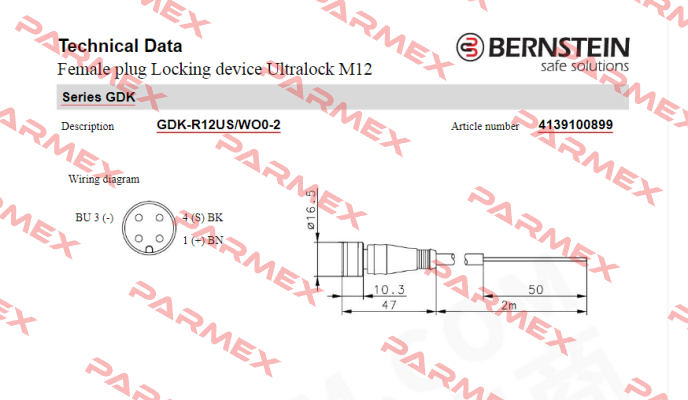 Art.No.4139100899 Type: GDK-R12US/WO0-2 Bernstein