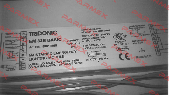 89818655 type EM 33B Basic Tridonic