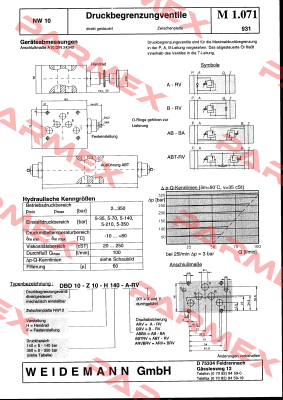 DBD10-Z10-F140-ARV/BRV Weidemann